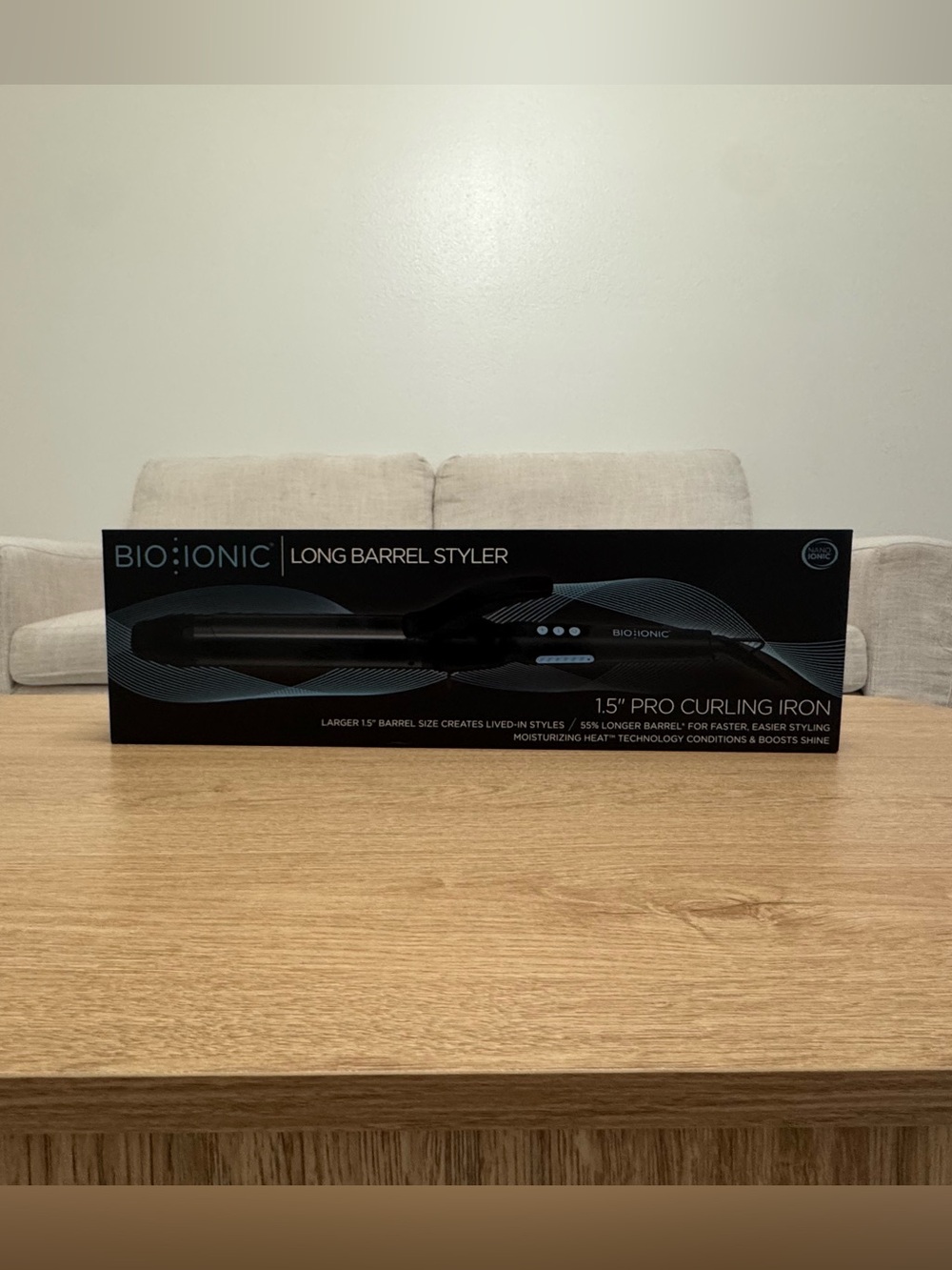 Bio Ionic 1.5" Pro Long Barrel Curling Iron - Black BRAND NEW